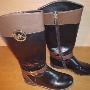 Womans  Michael Kors Black Leather Boots 4 US